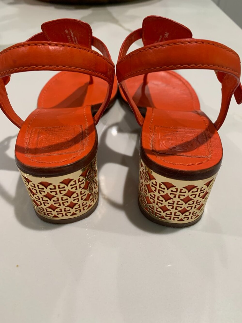 Tory Burch Audra Sandals in Tiger Lily - Picture 5 of 8